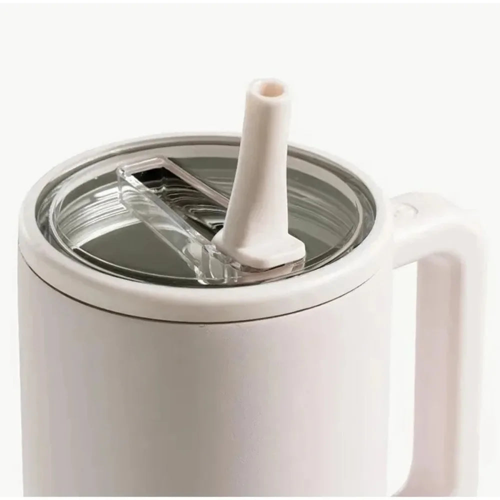 Spill-Proof 40oz Cup Lid for Stanley – Eco-Friendly Replacement with Spiral Straw Cover Accessory