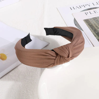 New Knotted Headbands for Women & Girls – Solid Color Hair Bands, Simple Retro Hair Hoop, Makeup Headwear, Hair Accessories