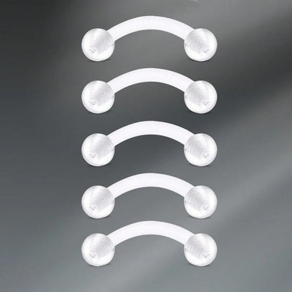 Transparent UV Acrylic Body Piercing Set – Navel, Nose, Septum, Ear & Lip Rings