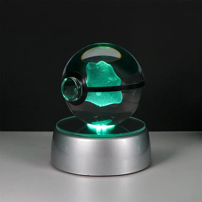 Pokemon Crystal Ball Night Light – Pikachu, Gengar, Eevee, Mewtwo & Lucario LED Pokeball, Kids Birthday Gift & Home Decor