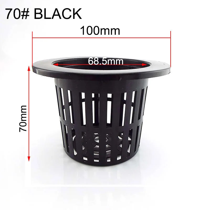 50pcs Hydroponic Mesh Net Baskets — Soilless Plant Nursery Cups for Veggie & Clone Growth