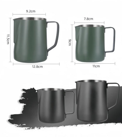 350/600ML Stainless Steel Coffee Milk Frothing Pitcher – Precise Scale Latte Jug for Barista & Professional Cafe Use