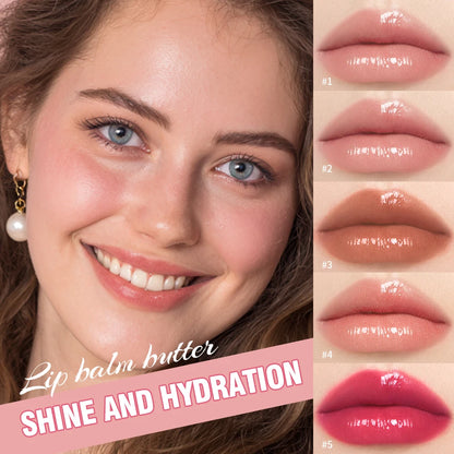 Summer Lip Balm Gloss - Moisturizing Vanilla Mint Scented Transparent Lip Oil Makeup