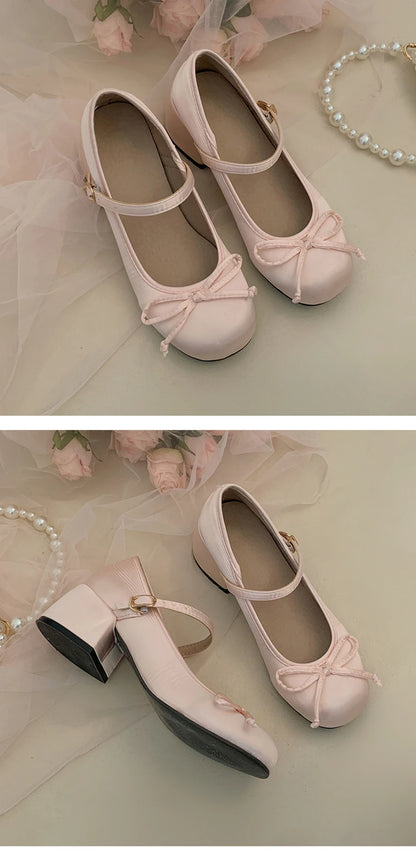 2025 Spring Autumn Mary Jane Shoes — Elegant Mid Heel Round Toe Pumps for Women