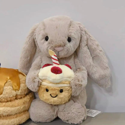 Cute Floral Bunny Plush Gift - Leopard Bunny Barcelona Bear Cake Bunny Bouquet Design Birthday Present Essential
