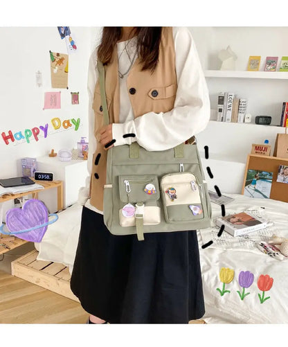 Waterproof Canvas Women’s Handbag – Nylon Shoulder Tote, Oxford Crossbody Messenger Bag for Girls