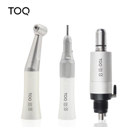 Dental Low Speed Handpiece Kit – Mini Air Motor with 4-Hole Contra Angle & Straight Handpiece for Dentists