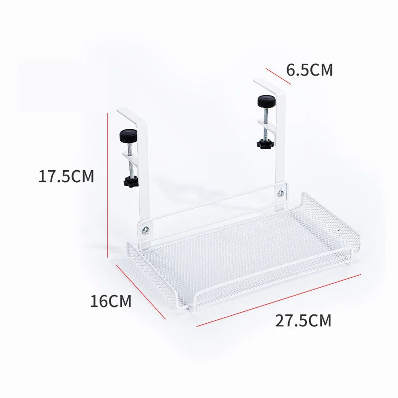 Under Desk Cable Management Tray – No Drill Steel Wire Organizer Rack, Desk Cable Storage Shelf for Clean Office & Home Setup