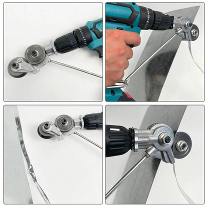 Electric Drill Cutter Attachment: Metal Double-Headed Sheet Cutting Tool - Plate Punch Shears Drill for Copper Plate