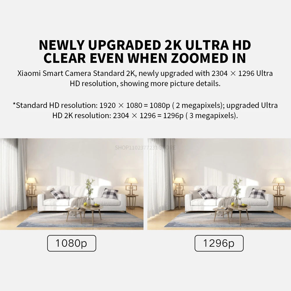 XIAOMI Smart IP Camera 2K HD — WiFi Home Security CCTV with Night Vision, AI Alarm & Voice Intercom