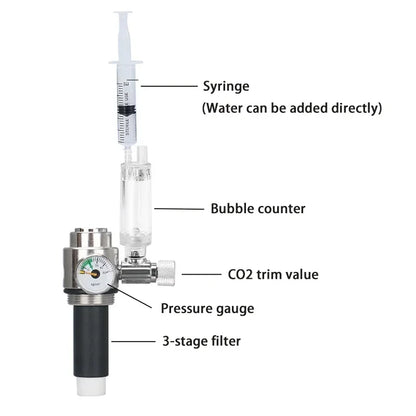 Aquarium CO2 Generator System Kit – Stainless Steel CO2 Cylinder & Carbon Dioxide Reactor for Plants & Fish