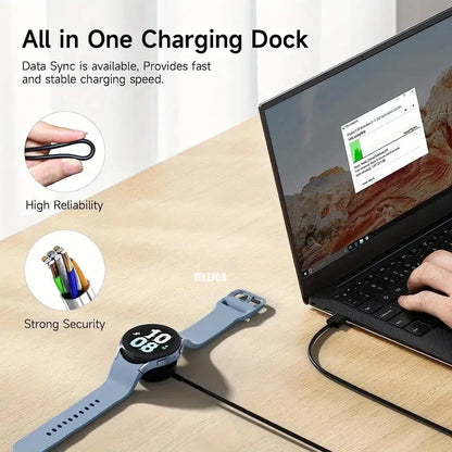 Silicone Charger Dock Holder — Samsung Galaxy Watch Ultra 47mm & Galaxy Watch 7/6/5/5 Pro Stand with USB Cable