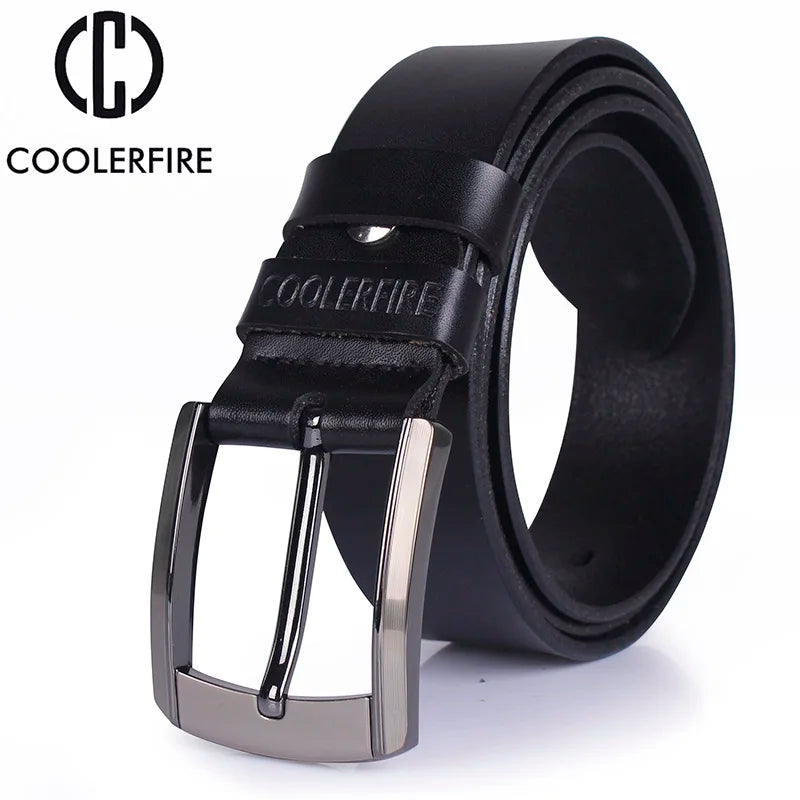 Men's High-Quality Genuine Leather Belt – Luxury Designer Cowskin Fashion Strap for Jeans & Cowboy Style