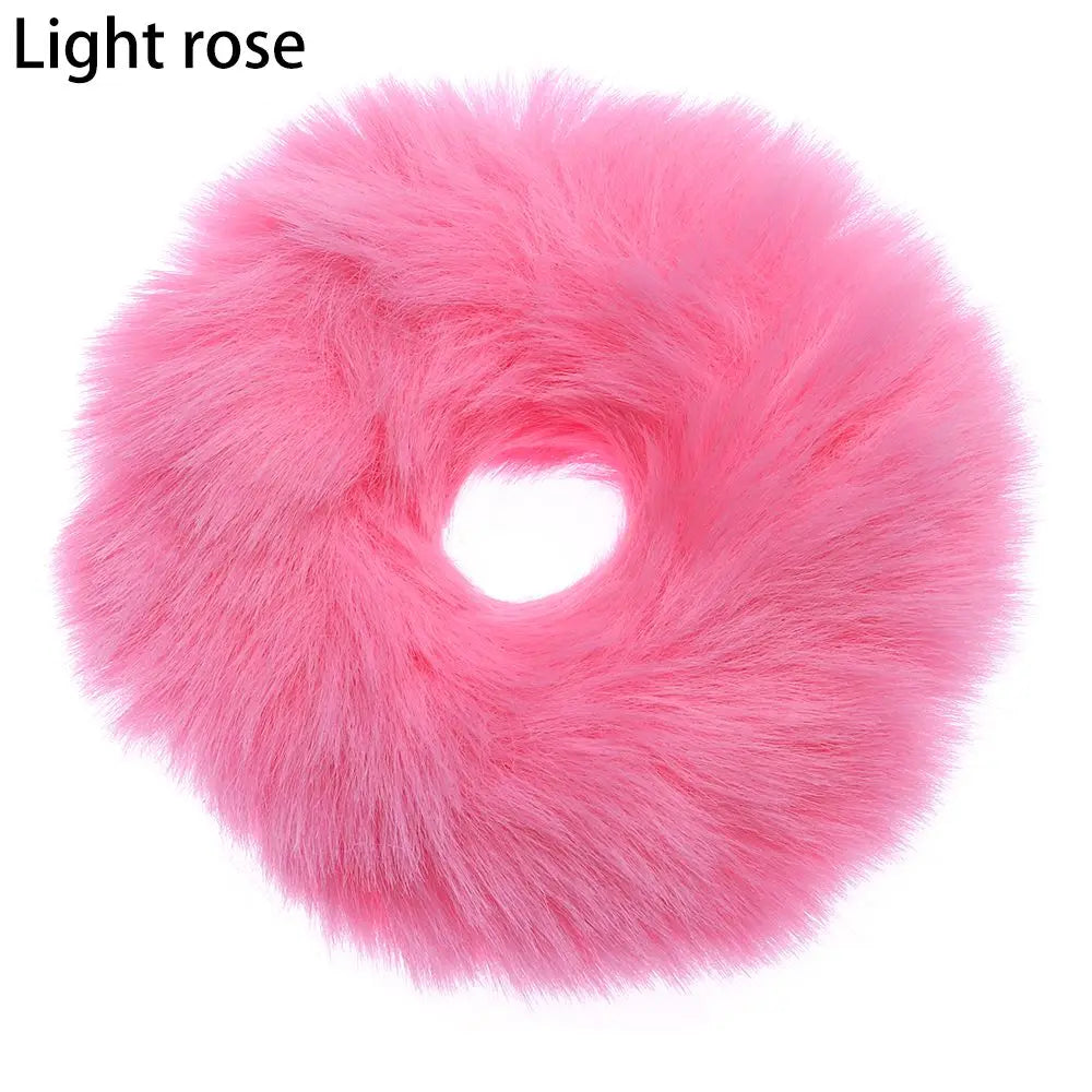Luminous Plush Hair Ropes - Colorful Hair Accessories for Women and Girls, Ponytail Holders, Scrunchies, Elastic Hair Bands