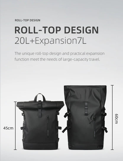 HK Expandable Travel Backpack for Men – Large Capacity Waterproof 15.6” Laptop Bag, Hiking Rucksack & Cycling Daypack with USB Port