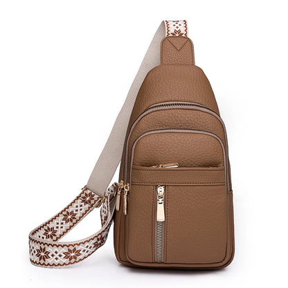 2024 New Women's PU Leather Chest Bag – Fashion Crossbody Shoulder Bag, High-Quality Casual Sac à Main