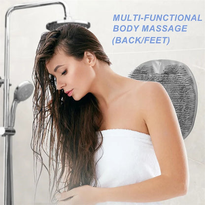 Shower Foot Scrubber Mat – Wall-Mounted Exfoliating Bath Wash Pad with Suction Cups, Back Washer for Men & Women