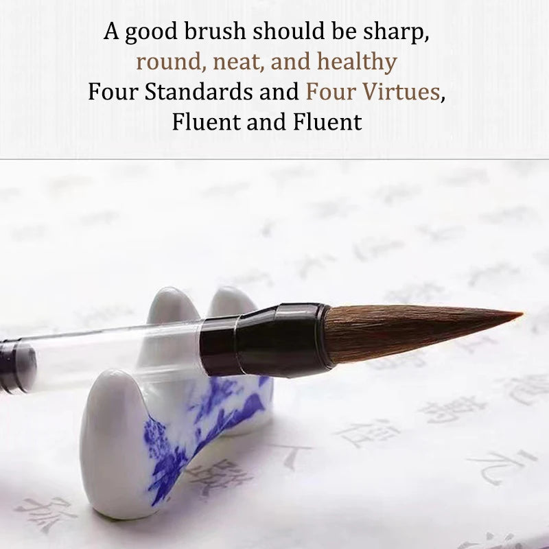 3PCS Calligraphy Brush Set – Water Storage Ink Pens with Automatic Suction, Wolf Hair Soft Round Tip Writing & Painting Brushes