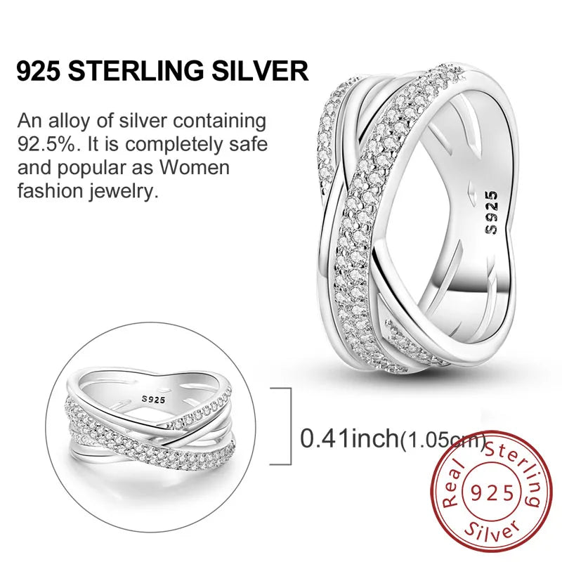 925 Sterling Silver Rings - Bow, Heart, Sun, Moon & Star Zircon Jewelry for Women, Birthday & Anniversary Gift