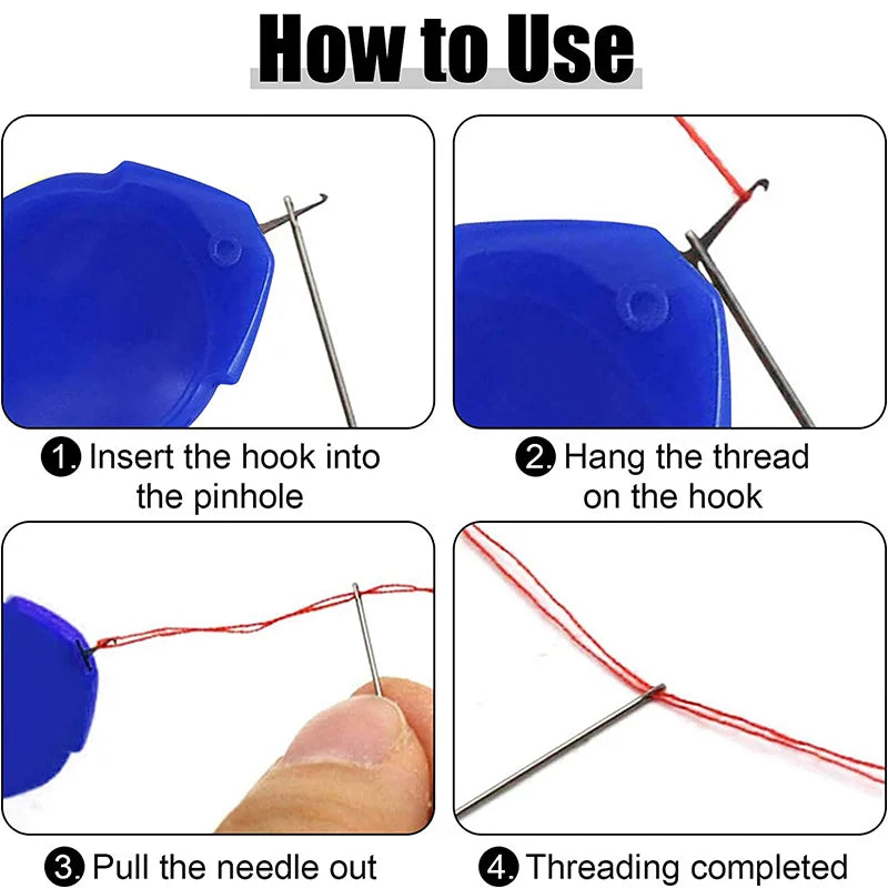 Auto Needle Threader: Simple Device for DIY Machine Sewing - Elderly Guide Needle Threader - Cross-Stitch Tool - 5/10/20Pcs