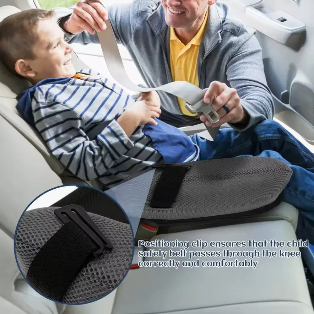 Inflatable Booster Car Seat - Portable PVC Travel Cushion for Kids with Comfortable Backless Design