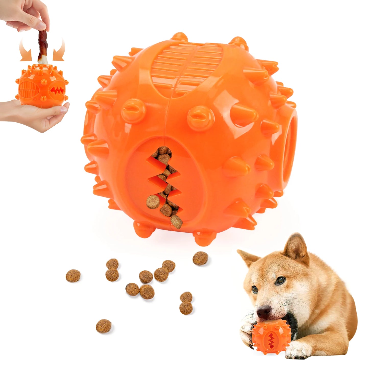 Dog Chew Sound Ball Toys - Interactive Treat Dispensing Teeth Cleaning & Training Pet Toy