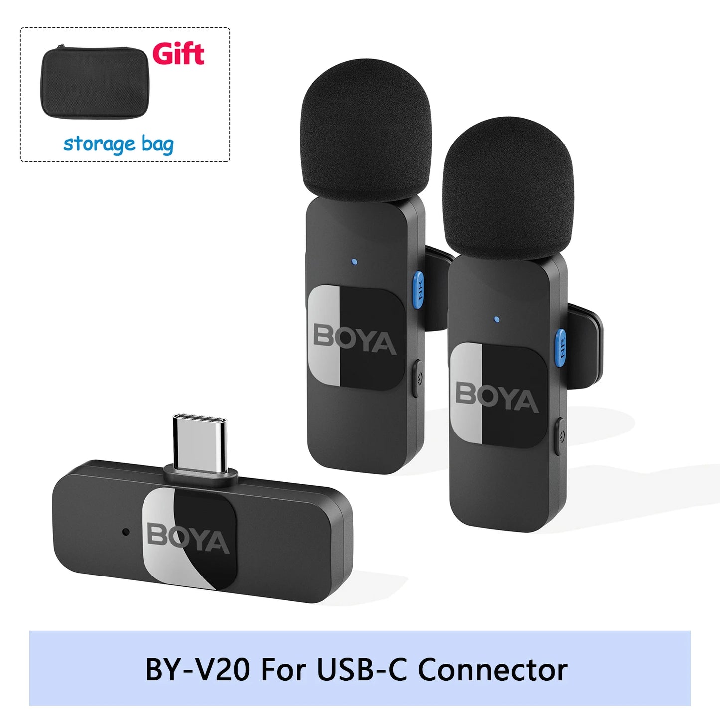 BOYA BY-V Wireless Lavalier Microphone – Professional Mini Mic for iPhone, iPad, Android, Live Broadcast, Gaming, Recording & Vlog