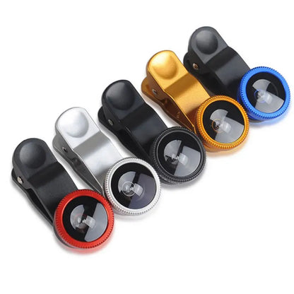3-in-1 Mobile Phone Camera Lens Set - Fish Eye, Wide Angle, Macro - Lightweight Lens for Universal Cell Phones