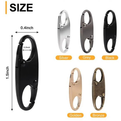 Alloy S-Shaped Anti-Theft Zipper Lock Clip – Portable Silver Bag & Luggage Security Accessory for Suitcases & Travel Use