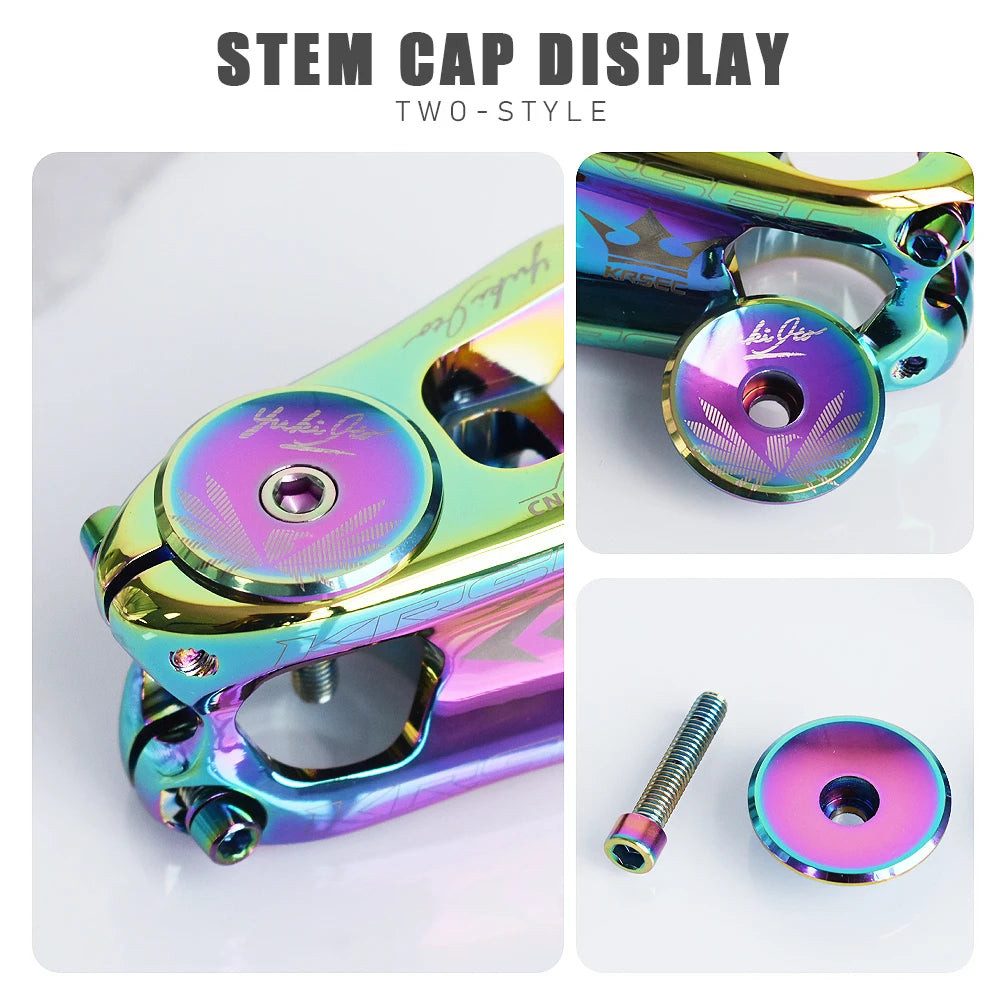 KRSEC Bicycle Headset Cap - Rainbow Aluminum Alloy MTB Road Bike Stem Top Cap Cover