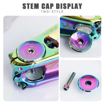 KRSEC Bicycle Headset Cap - Rainbow Aluminum Alloy MTB Road Bike Stem Top Cap Cover