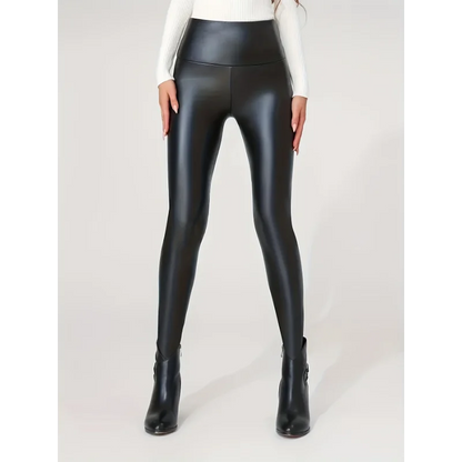 Women’s High Waisted Faux Leather Leggings – Sexy Tight Colorful Yoga Pants for Women