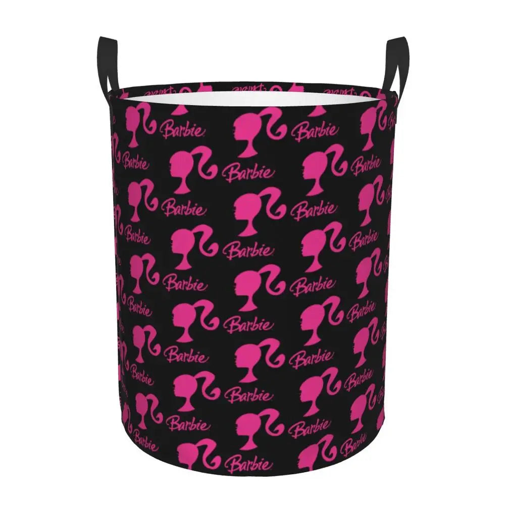 Custom Barbie Logo Laundry Basket – Collapsible Large Capacity Clothes Storage Bin, Disney Baby Hamper