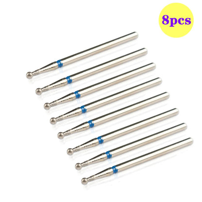 8pcs Diamond Nail Drill Bit Set - Rotary Electric Milling Cutters for Pedicure, Manicure, Cuticle Burr & Nail Tools Accessories
