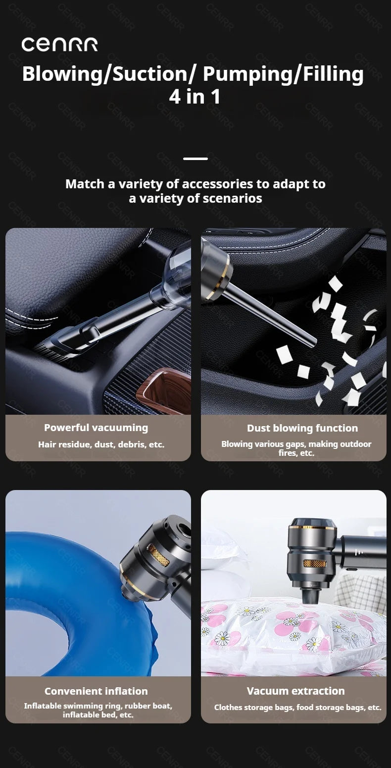 CENRR 998000PA Wireless Car Vacuum Cleaner – Powerful Portable Handheld Auto Cleaning Tool & Car Accessory