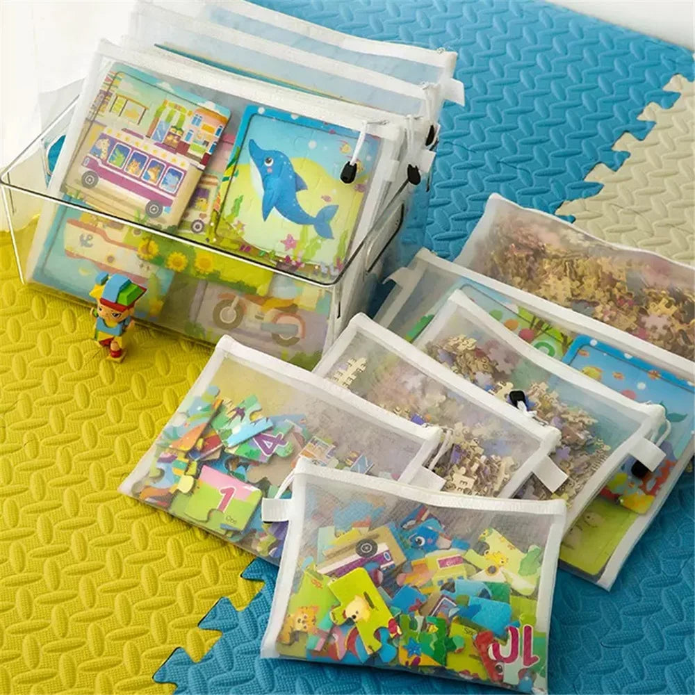 8pcs Zipper Mesh Storage Bags – 3 Sizes Waterproof Clear Document & Travel Organizer Pouches with Zipper for Office Supplies