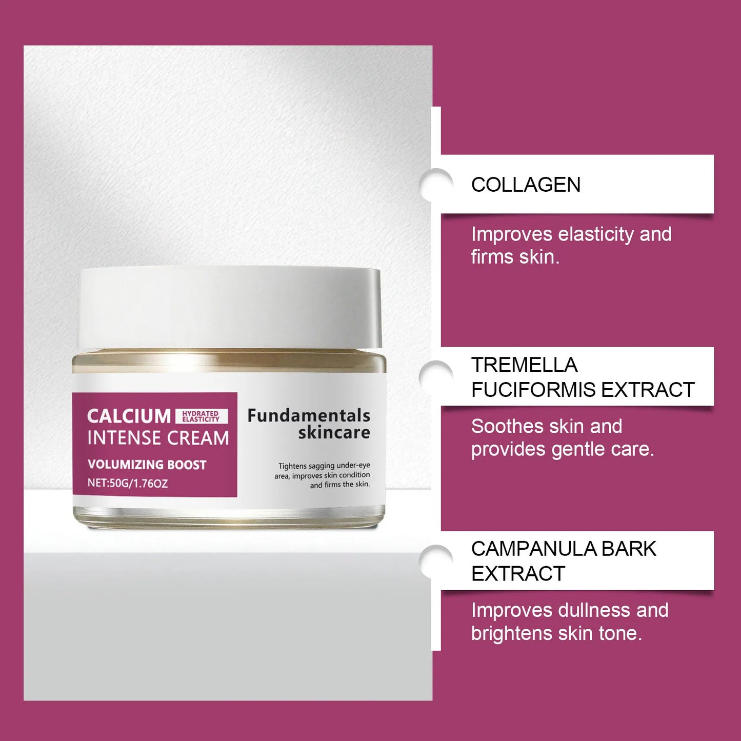 Calcium Intense Face Cream – Skin Tightening & Firming Moisturizer, Improves Elasticity, Lifts Sagging Skin & Deep Nourishing Facial Care Cream