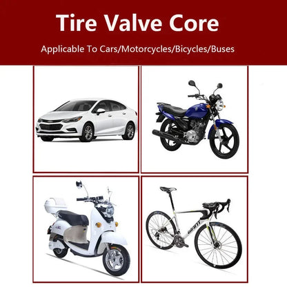 Copper Valve Core Set for US Tire Valves - Includes Core Remover Tool for Cars, Motorcycles and Bikes, Auto and Bicycle Accessories