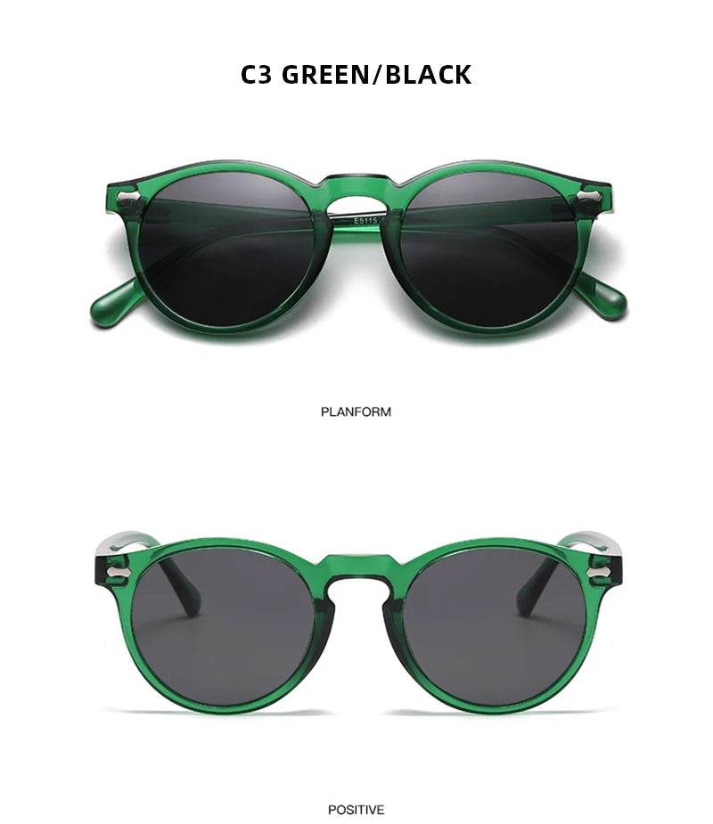Retro Round Polarized Sunglasses – Vintage Fashion Shades for Men & Women, Driving Eyeglasses