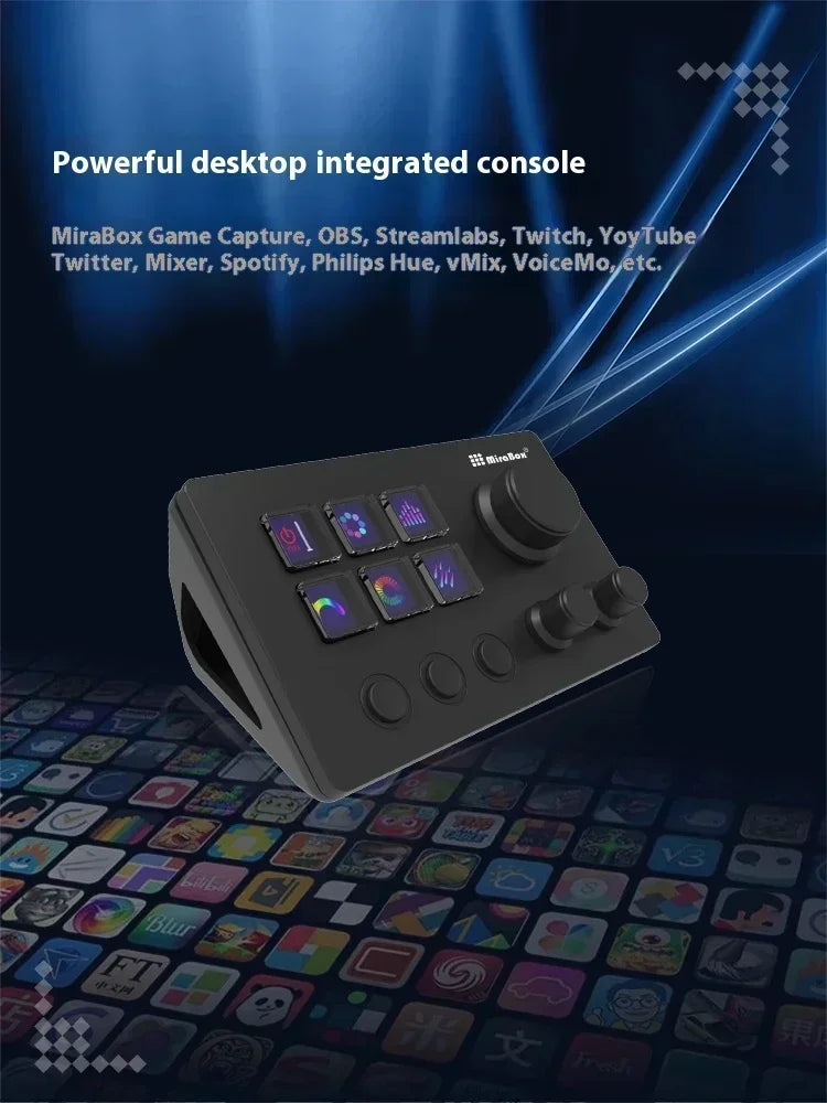 Mirabox N3 Streamdeck Keypad – Custom Macro Mini Keyboard with Screen & Knob Visual Desktop Console
