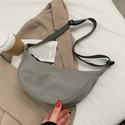 Upgraded Women's Messenger Bag – Simple Design Nylon Hobo, Small Vintage Shoulder Purse & Cloth Handbag