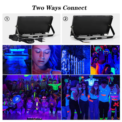 395nm-400nm LED UV Floodlight — 50W/100W 220V Waterproof Ultraviolet Stage Blacklight for Disco & Party