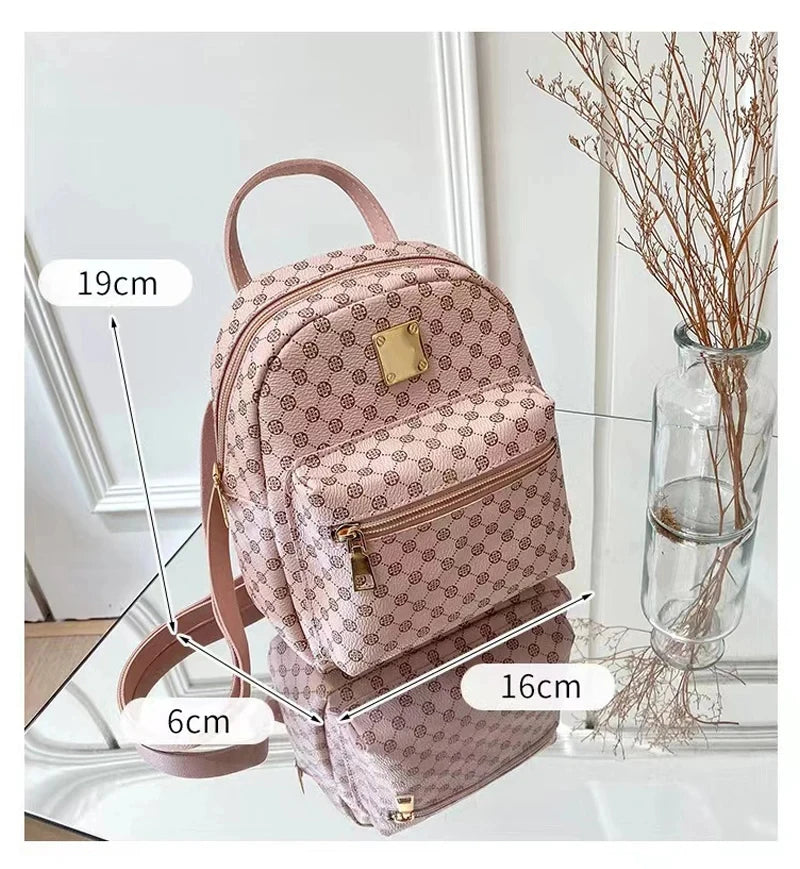Shoulder backpack Ladies' Fashion bag Pink spots Female Daily Shopping