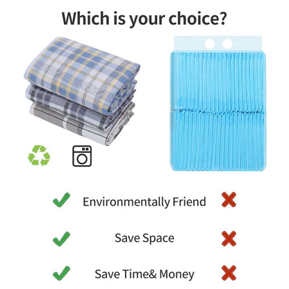 Washable Dog Pee Pad – Absorbent Reusable Plaid Pet Training Mat & Toilet Seat Cover (Home/Outdoor)