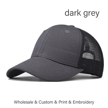 Custom Embroidered Baseball Cap - DIY Logo Mesh Hat for Men & Women, Adjustable Cotton Unisex Cap