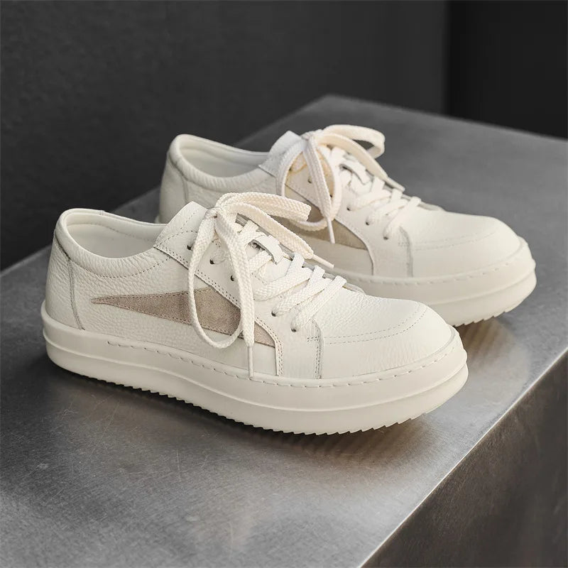 Unisex Canvas Platform Sneakers - Casual Thick-Sole Flat Skate Shoes for Couples