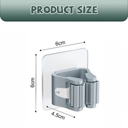 Wall-Mounted Mop Organizer Holder: Waterproof Storage Rack with Broom Hanger Hooks - Set of 4 Household Tools