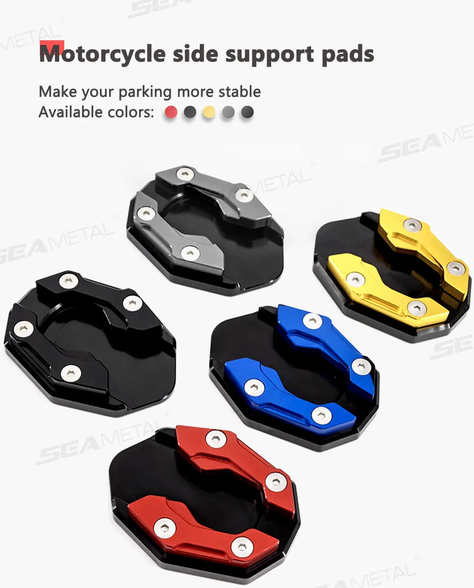 BLALION Aluminum Motorcycle Kickstand Extender – Side Stand Foot Pad Support Plate Accessory