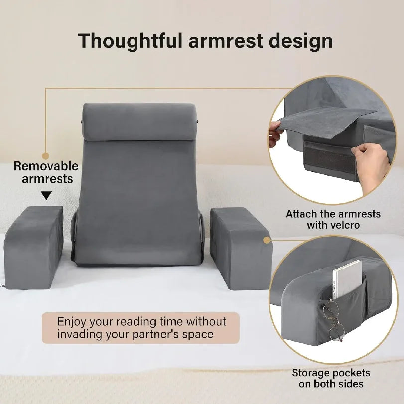 Bed Rest Back Pillow – Supportive Backrest Cushion for Bed, Couch & Floor Sitting, Ideal for Reading, Gaming, Resting & Watching TV