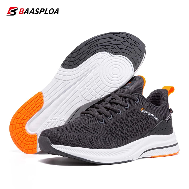 Baasploa Lightweight Running Shoes for Men - 2023 Designer Mesh Lace-Up Sneakers for Outdoor Sports